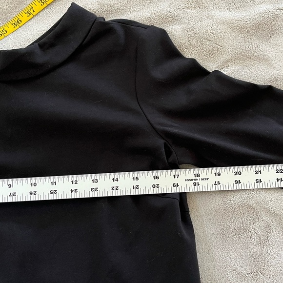 J. McLaughlin Catalina Cloth Black Ponte Collared 3/4 Sleeve Knit Top Small - Picture 9 of 11